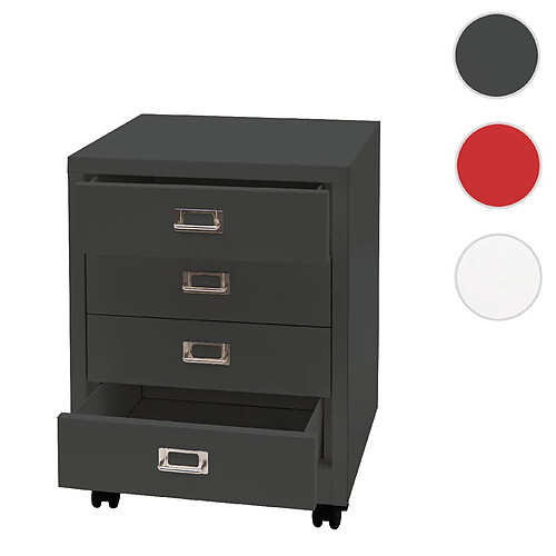 Mendler Caisson de bureau à roulettes - Gris foncé