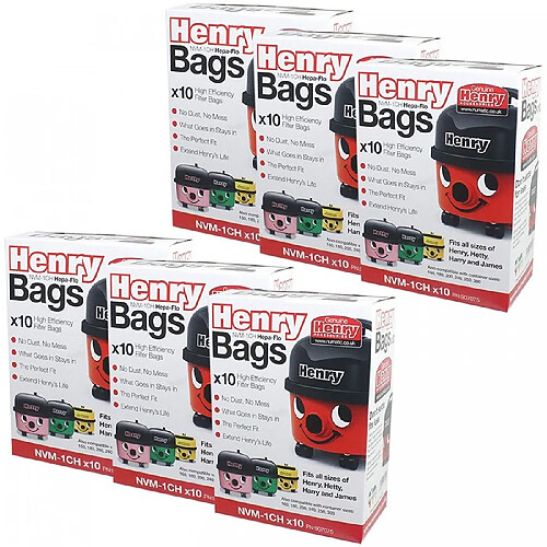 Numatic Sacs d’aspirateur compatibles Henry - Lot de 60