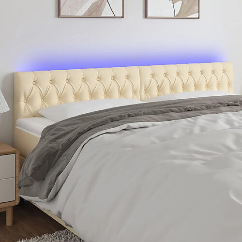 vidaXL Tête de lit à LED - Crème