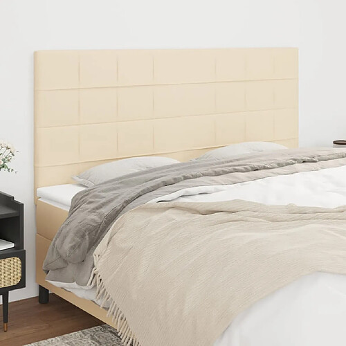 vidaXL Lot de 4 têtes de lit - Crème