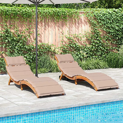 vidaXL Chaises longues - Taupe