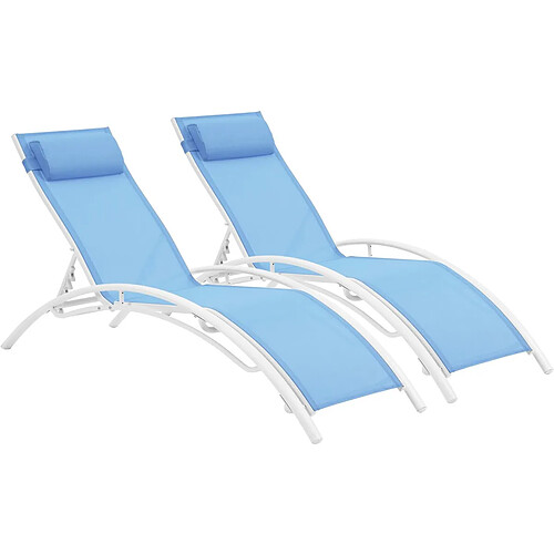 Habitat Et Jardin Bain de soleil en aluminium Beauty - Phoenix - Bleu - Lot de 2