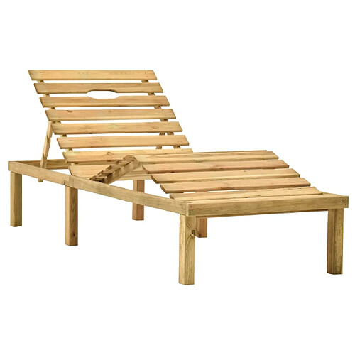 Helloshop26 Chaise longue en bois avec coussin - Bois