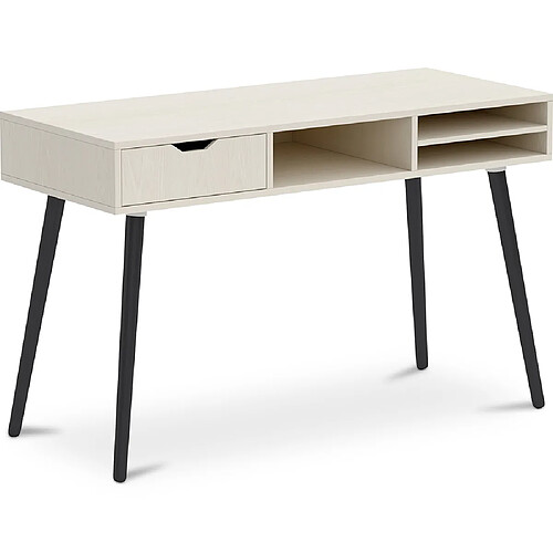 ICONIK INTERIOR Bureau en Bois avec Tiroir - Design Scandinave - Beckett Bois naturel