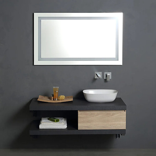 Kiamami valentina meuble haut de salle de bain avec miroir - Anthracite