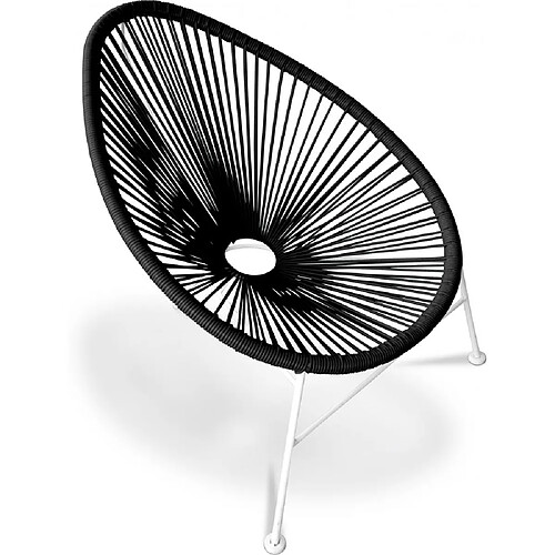 ICONIK INTERIOR Chaise d'extérieur - Chaise de jardin d'extérieur - Acapulco Noir