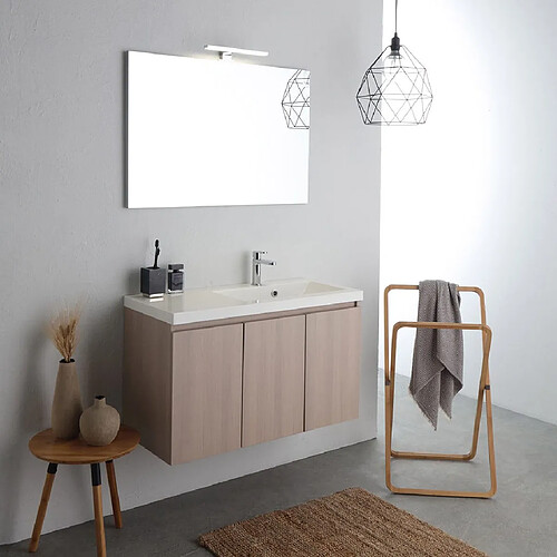 Kiamami valentina meuble haut salle de bain avec miroir - Bois