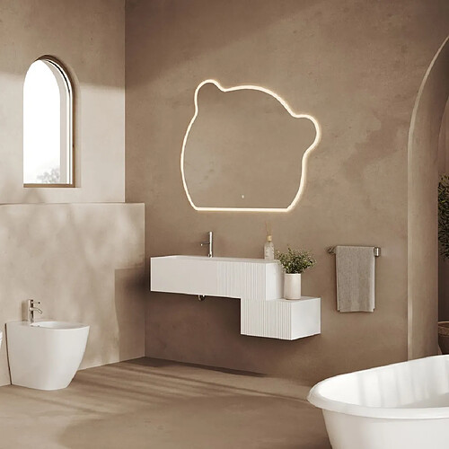 Kiamami valentina Meuble haut salle de bain avec miroir - Blanc