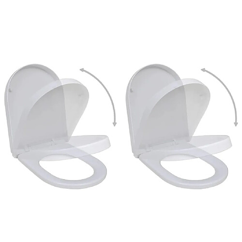 vidaXL Sièges de toilette 2 pcs Blanc