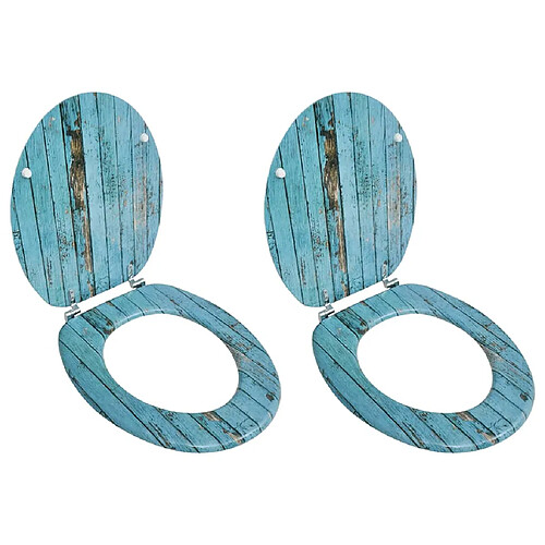 vidaXL Sièges Toilette Vieux Bois - Lot de 2