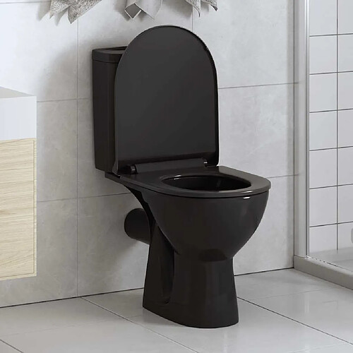 vidaXL Abattant WC Noir - Fermeture douce