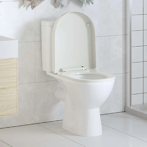 vidaXL Siège WC Carré Blanc