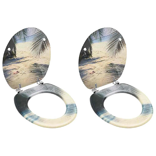 vidaXL Siège Toilette Plage 2pcs