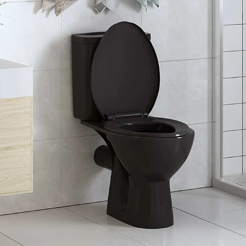 vidaXL Abattant WC Noir