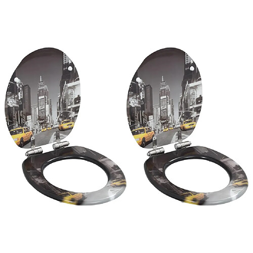 vidaXL New York Siège de Toilette - Lot de 2