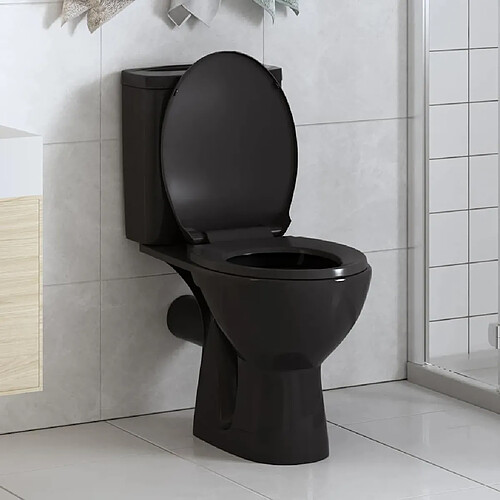 VidaXL Abattant WC Libération rapide - Noir