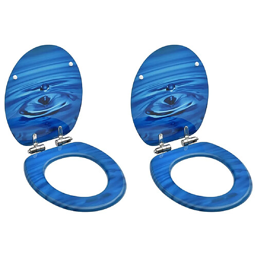 VidaXL Sièges WC MDF Gouttes d'eau - 2 Pièces