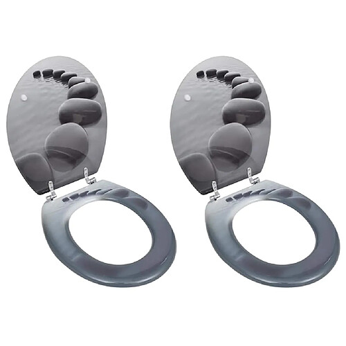 vidaXL Sièges de toilette MDF Pierres