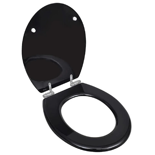 vidaXL Siège WC MDF Fermeture Douce - Noir