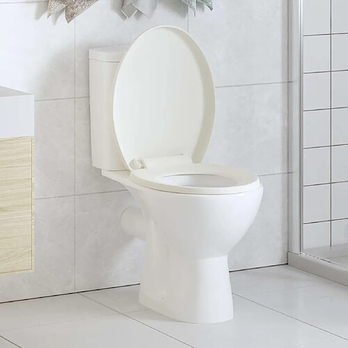vidaXL Siège de Toilette Libération Rapide - Blanc