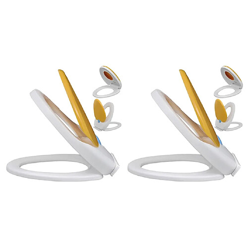 VidaXL Siège Toilette Blanc et Jaune