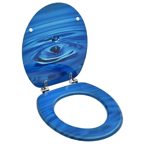 vidaXL Siège Toilette Gouttes d'Eau Bleu