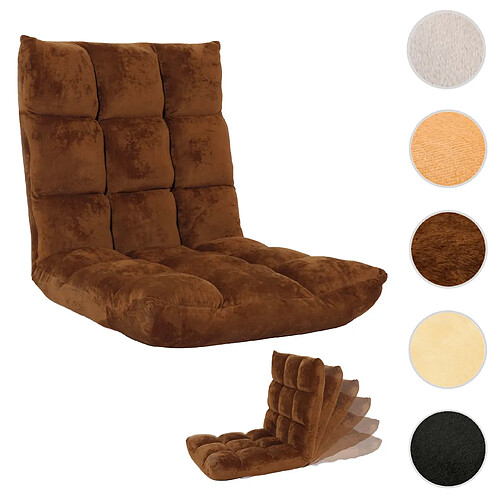 Mendler Fauteuil relax velours - Brun