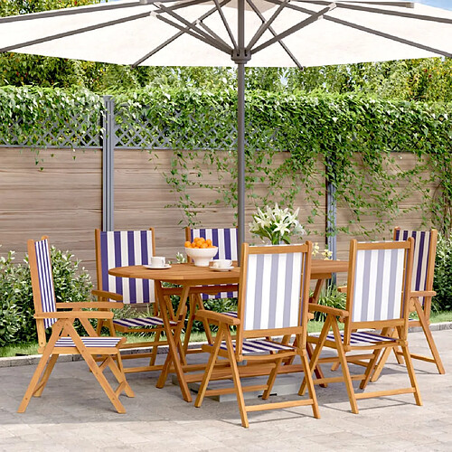 vidaXL Chaises pliantes de jardin - Tissu et bois massif