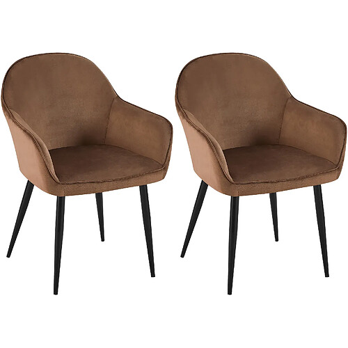 Decoshop26 Chaises 10_0001526 - Marron velours