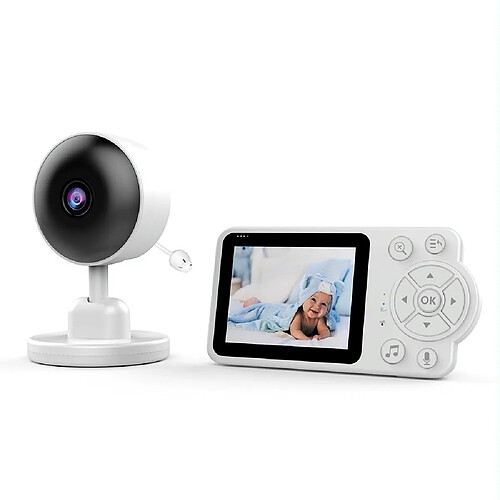 Babyphone Camera Vision Nocturne HD Écran 2.8 Pouces Alarme Température et Lullaby Noir YONIS