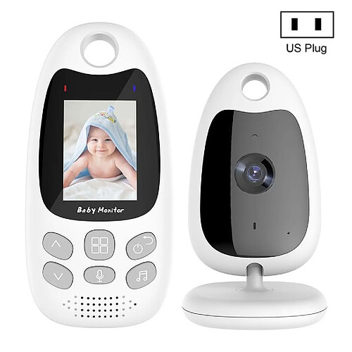 Babyphone Camera Sans Fil Vision Nocturne Audio Bidirectionnel Température 2.0 Pouces - Noir - Yonis