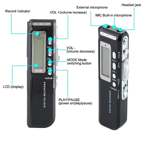 Dictaphone MP3 8Go – Caméra Espion Miniature TotalCadeau – Neuf