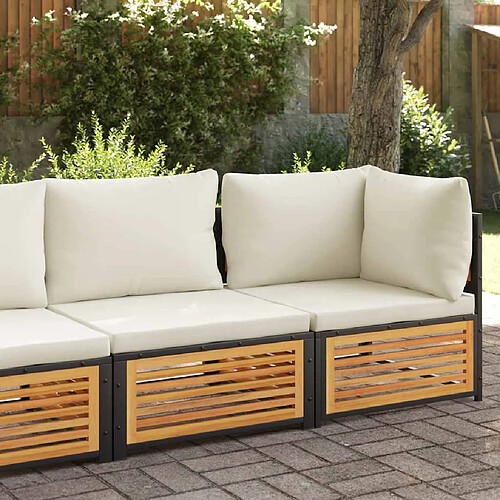 vidaXL Canapé de jardin avec coussins 2 places bois massif d'acacia