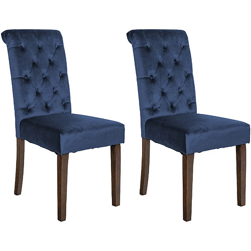 Decoshop26 Velours - Lot de 2 - Bleu