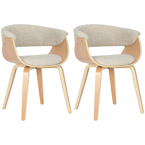 Decoshop26 chaises de salle à manger rétro - Marron