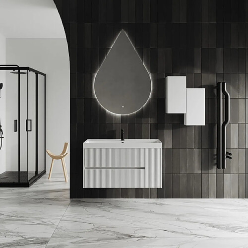 Kiamami valentina ensemble salle de bain - Blanc mat