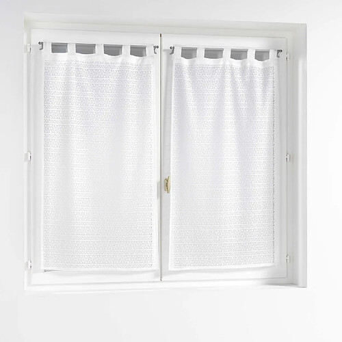 Douceur D'Interieur Paire de voilages maille Apolline - 60 x 160 cm - Blanc