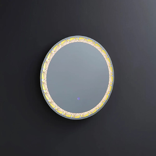 Kiamami valentina Miroir salle de bain LED rond - Gris