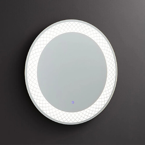 Kiamami valentina Miroir de salle de bain LED rond - Gris