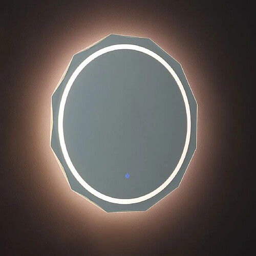 Kiamami valentina Miroir de salle de bain lumineux rond - Gris