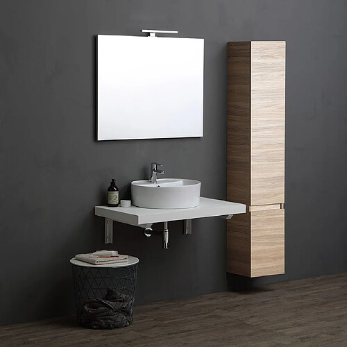 Kiamami valentina Meuble salle de bain 90 cm - Blanc