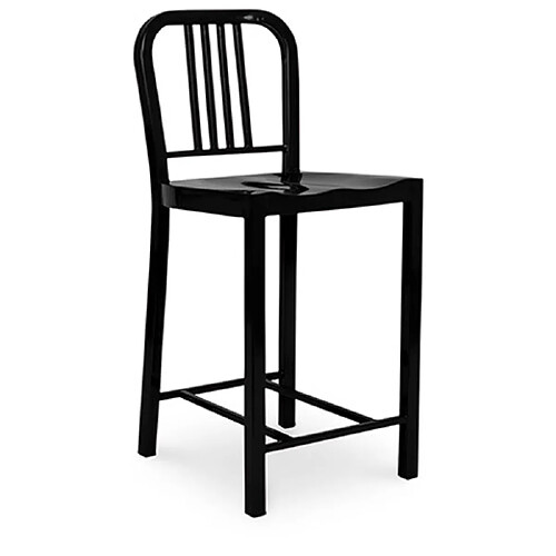 ICONIK INTERIOR Tabouret Design avec Dossier - 60cm - Jadon Noir