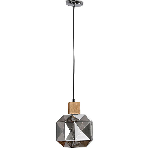 ICONIK INTERIOR Lampe de plafond en bois et verre - Lampe suspendue design - Bumba Fumée