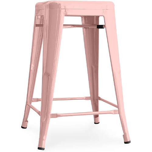 ICONIK INTERIOR Tabouret de bar - Design industriel - 60cm - Nouvelle édition - Stylix Orange pâle