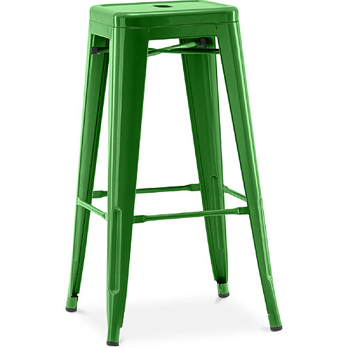 ICONIK INTERIOR Tabouret de bar – Style industriel – Acier – 76 cm – Stylix Vert