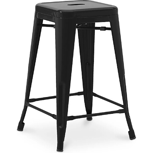 ICONIK INTERIOR Tabouret de bar - Design industriel - 60cm - Nouvelle édition - Stylix Noir
