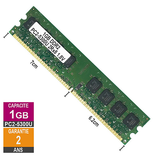 Little phoenix PC2-5300U 2Rx8 1Go 667MHz DDR2 · Reconditionné