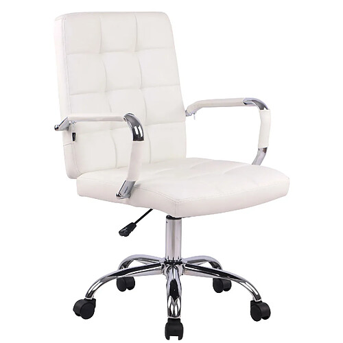 Decoshop26 Fauteuil de bureau - Blanc