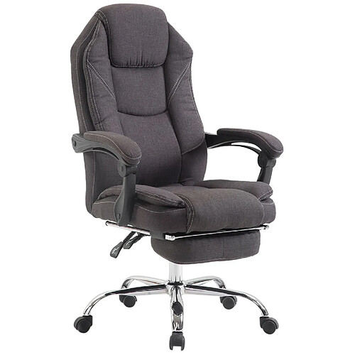 Decoshop26 Fauteuil de bureau avec repose-pieds - Gris foncé