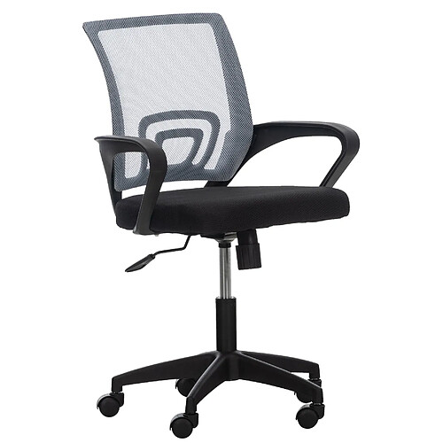 Decoshop26 Fauteuil de bureau microfibre - Gris